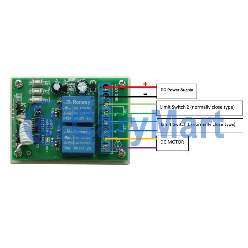 DC 9/12/24V Wireless Motor Remote Controller With Restrictive 