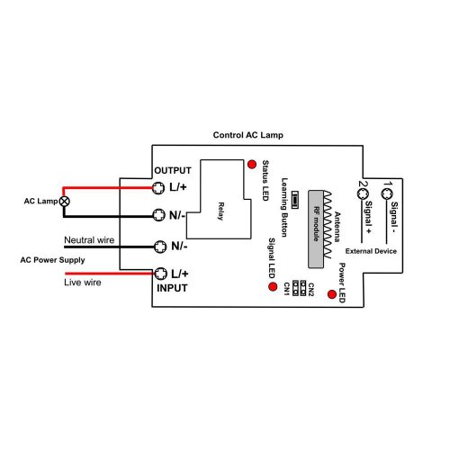 AC 85~240V Power Output Wireless Remote Control Switch With ON OFF Button