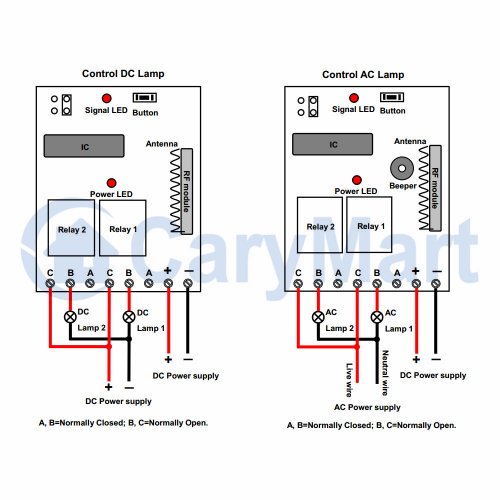 2CH DC 2000M Self-locking RF Long Range Remote Control On Off Switch